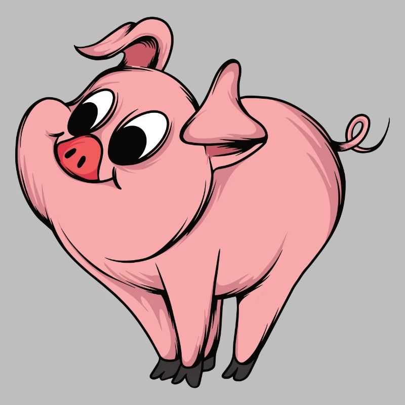 Conception de dessin animé de cochon ludique