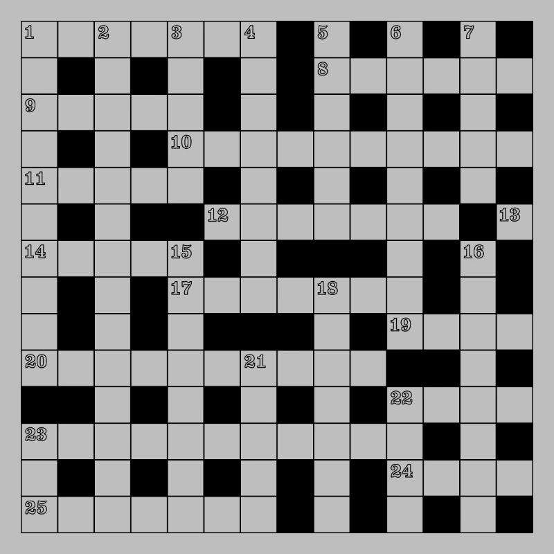 Retro Black White Crossword Puzzle Pattern
