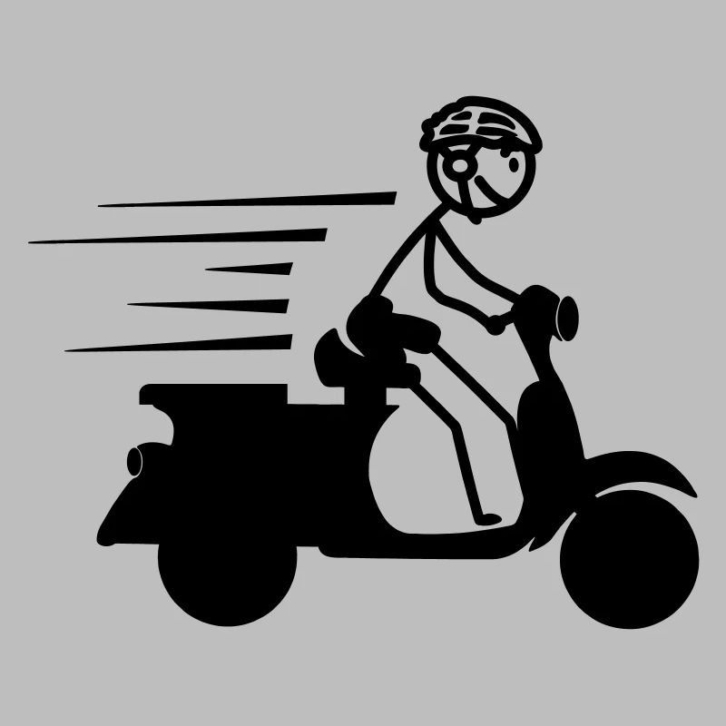 Roller mit Jungen-Strichmännchen