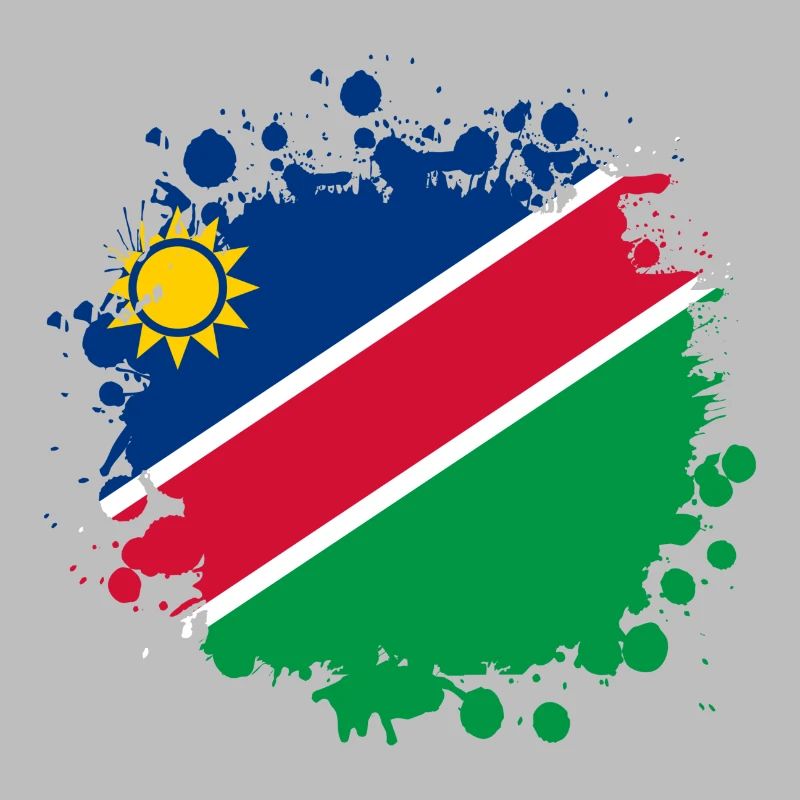 Namibia Flaggen Klecks Design