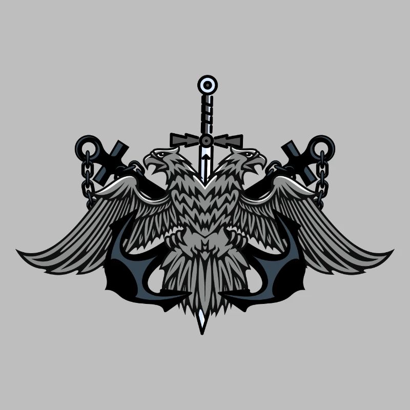 Twin Eagle Crest with Sword