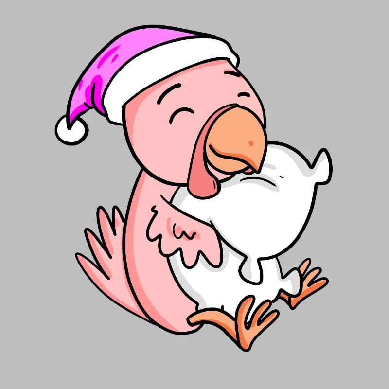 Chicken with pillow and sleeping cap