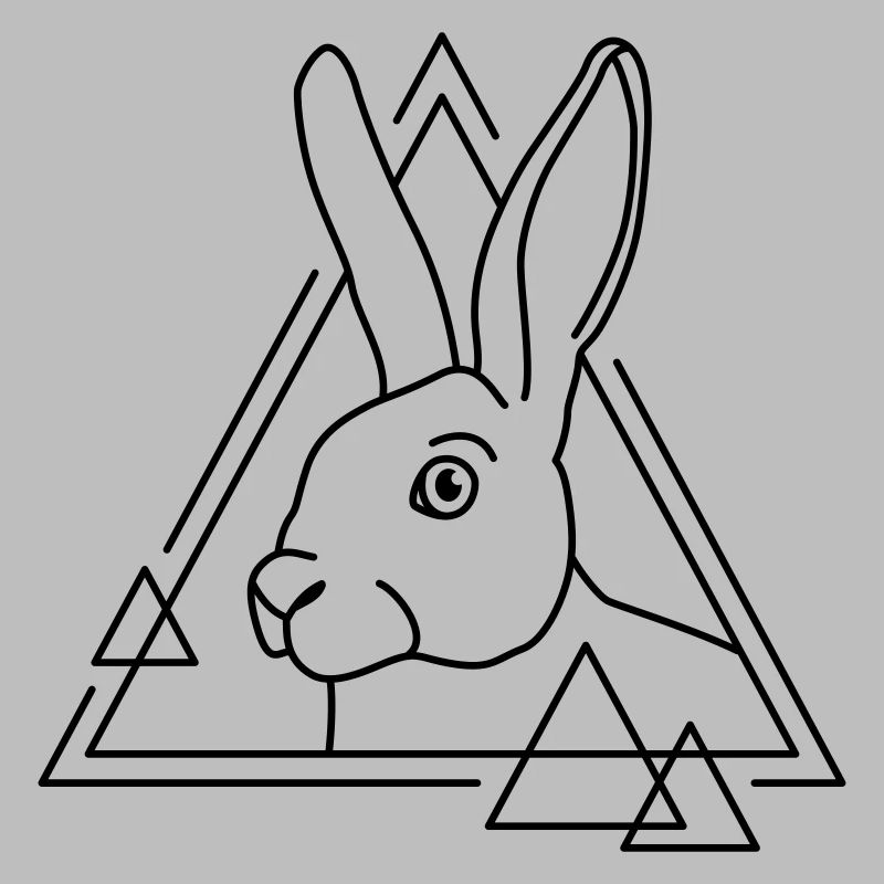 Lapin en forme géométrique - conception d’art au trait