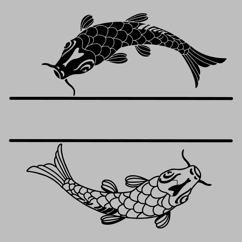 Fish black and white with blank text bar