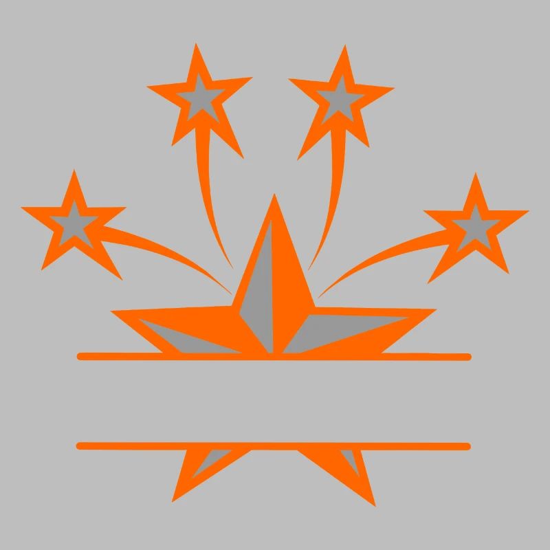 Stern orangegrau mit Balken zwischen eigenem Text