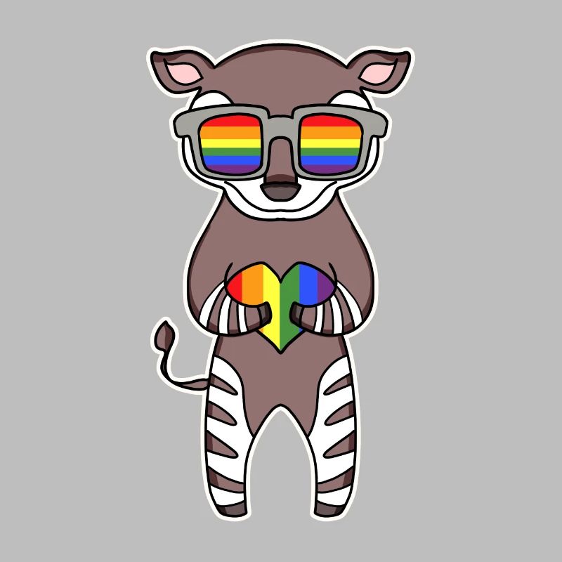 Regenbogen - Okapi mit Brille