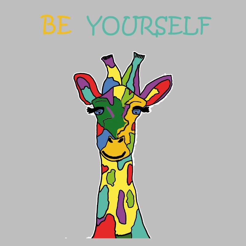 Giraffe Be Yourself Sei Du Selbst Bunt Anders