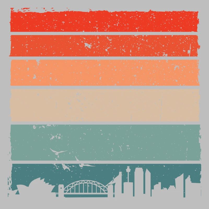Sunset Gradient City Skyline