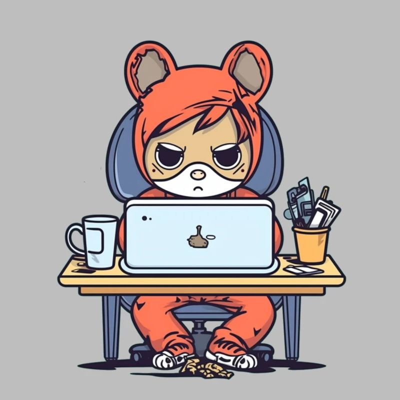 Grumpy Coder in Hoodie