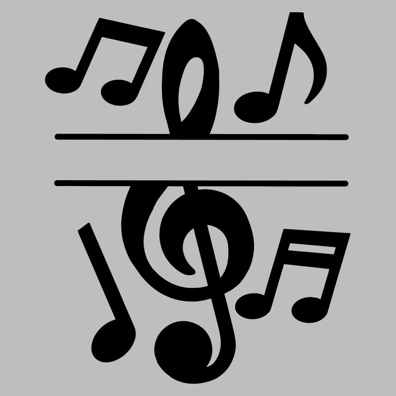 Music notes and key text banner