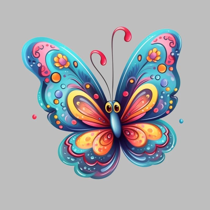 Colorful butterfly with gradient pattern