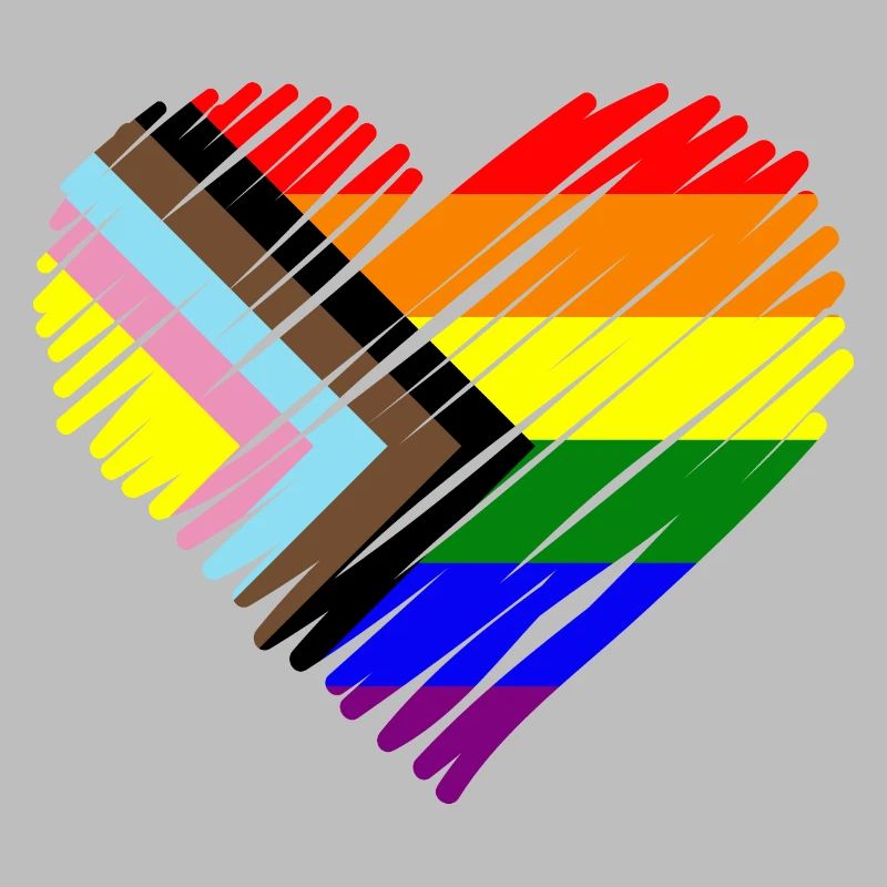 Pride Heart Chevron Pattern