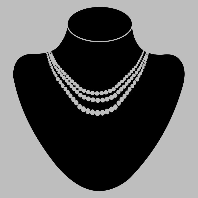 Support col bijoutier avec collier perles