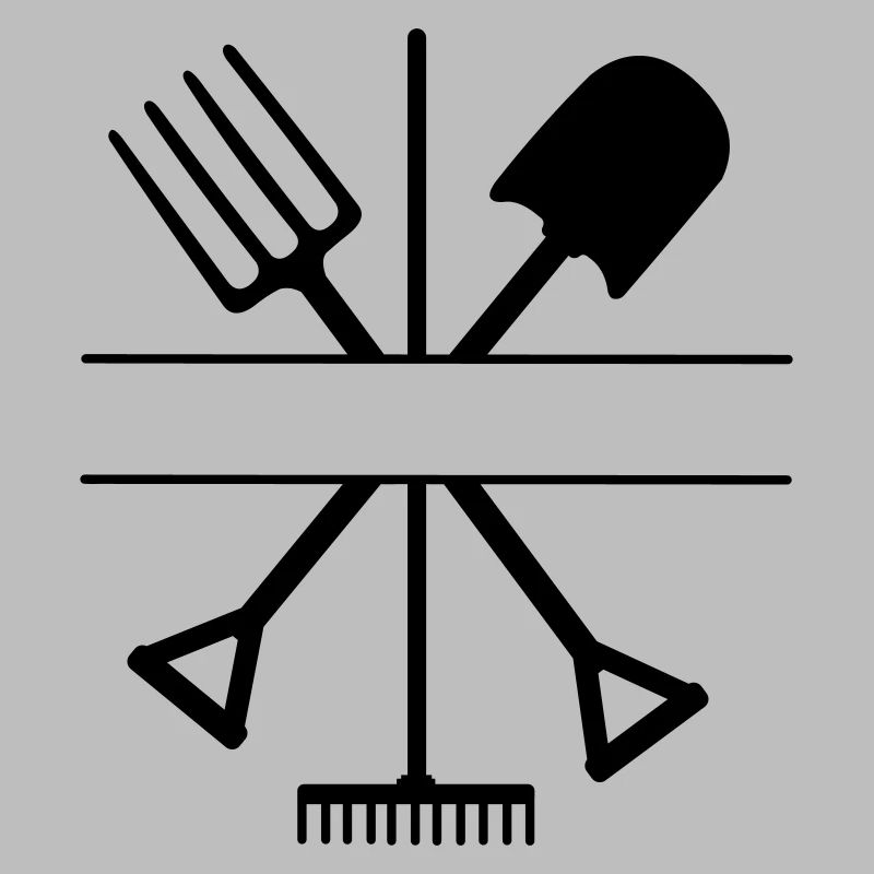 Garden tool crossed with text space