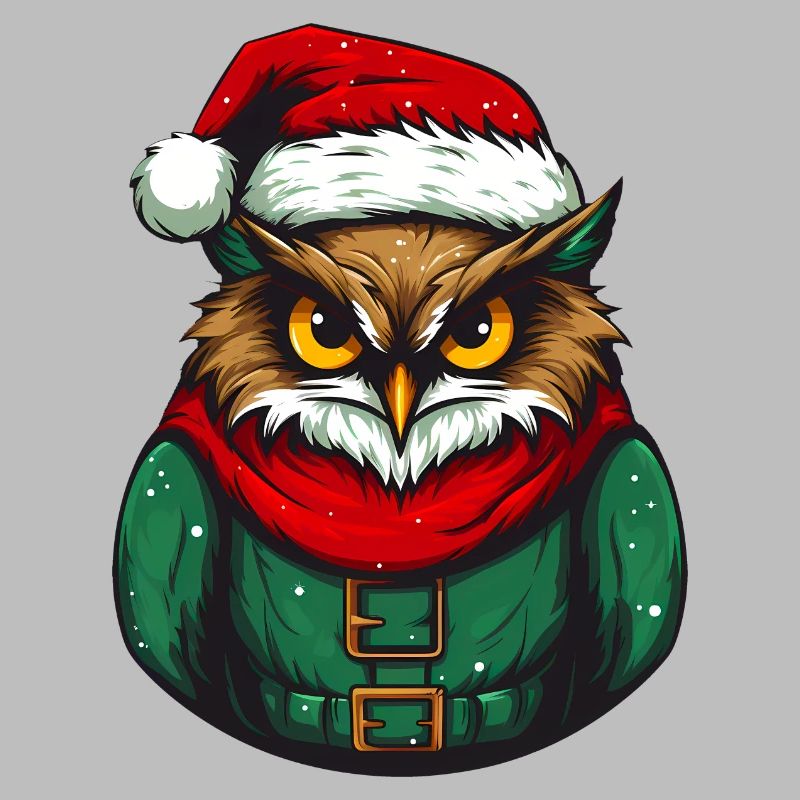 Weihnachtseule im Grünpullover