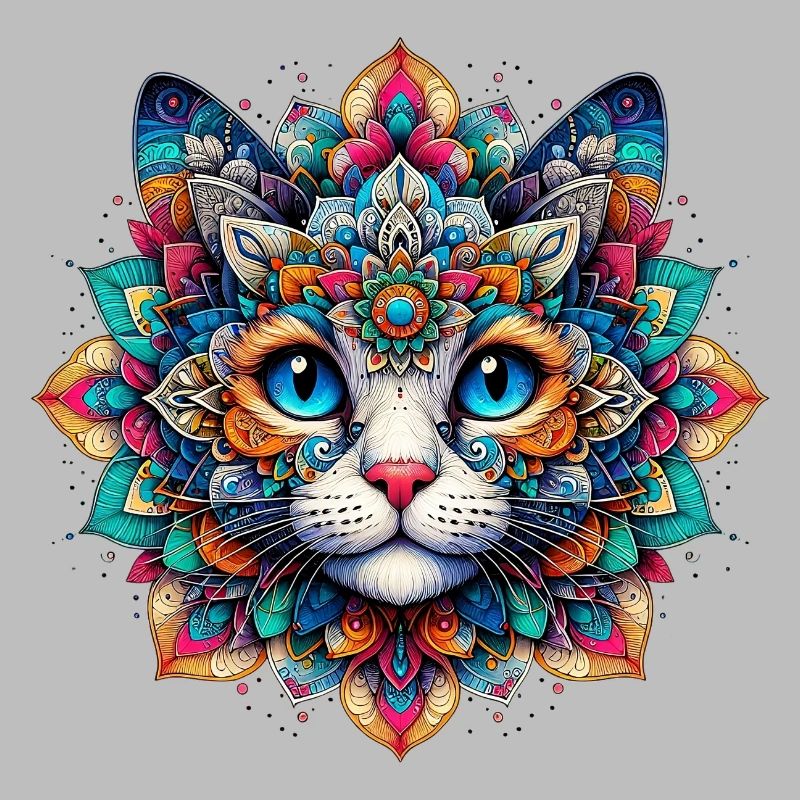 Chat décoré de Mandalas