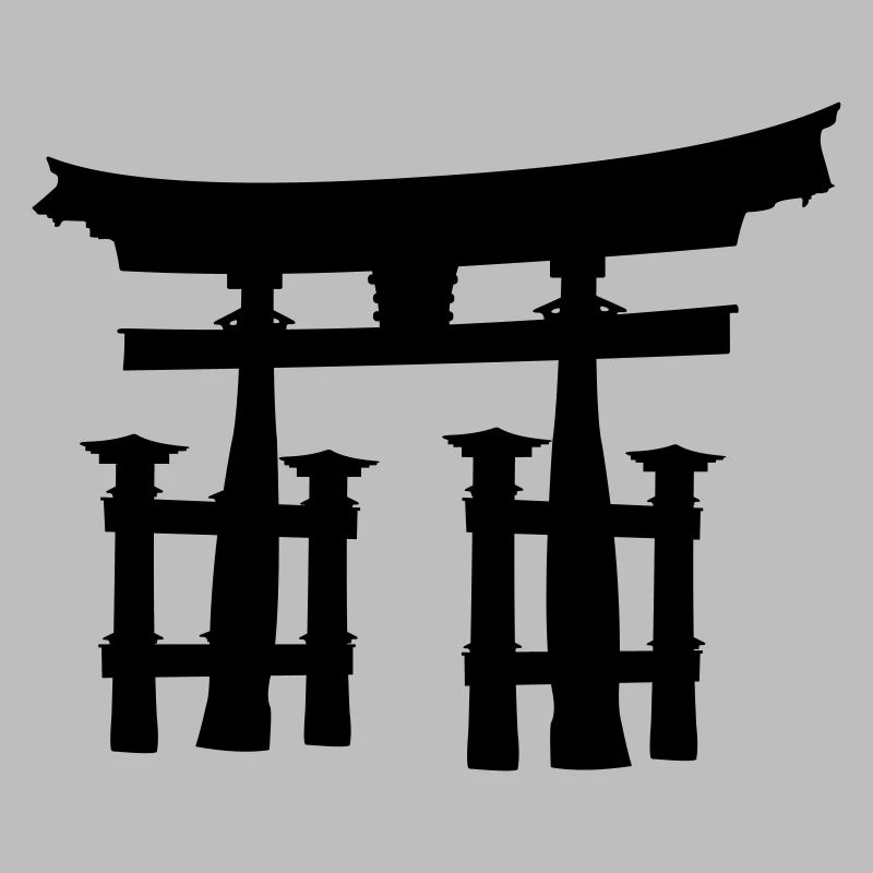 Japanisches Torii oder Tor transparentes Schattenbild