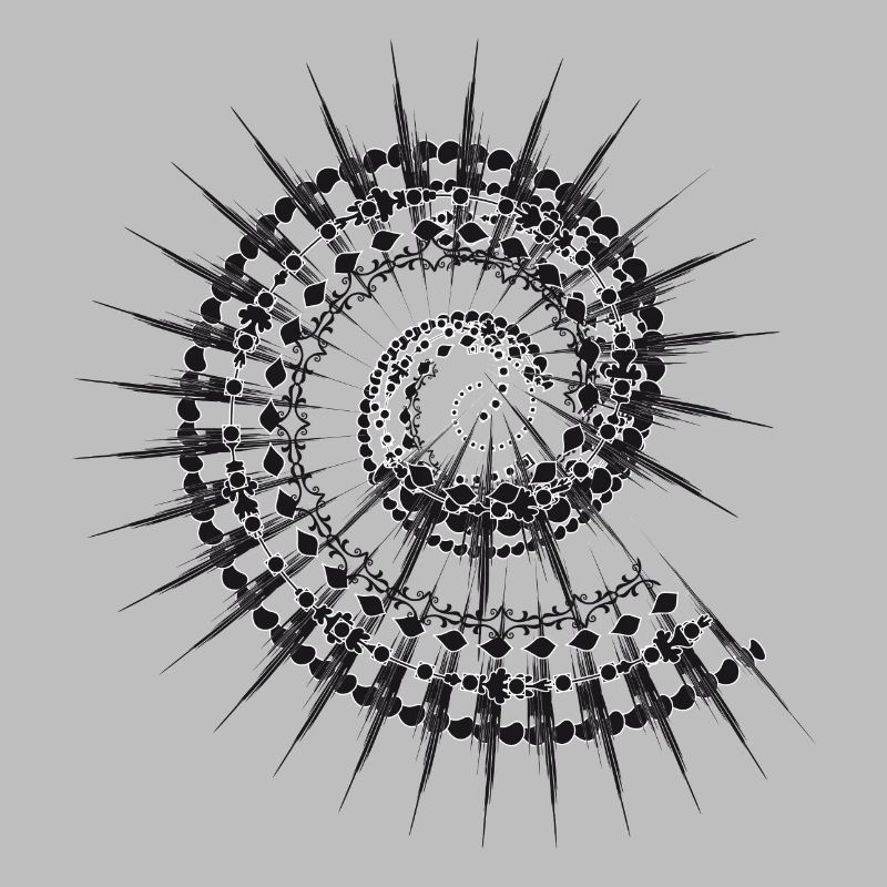 Shell shape snail in black and white