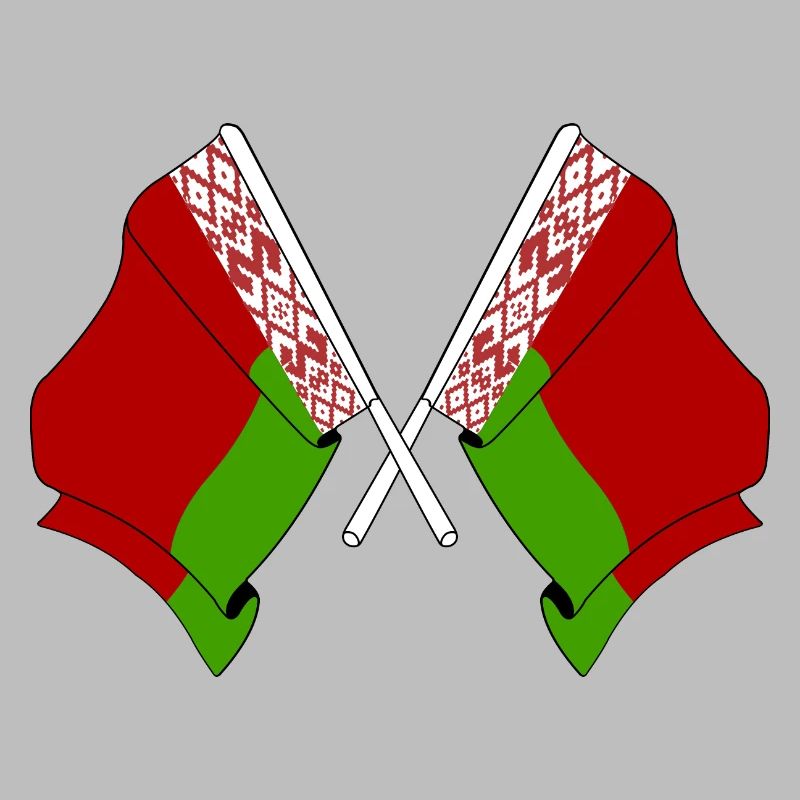 Deux drapeaux croisés de Russie blanche