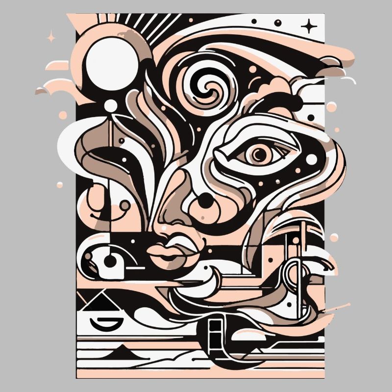 Surreal Line Face Pattern