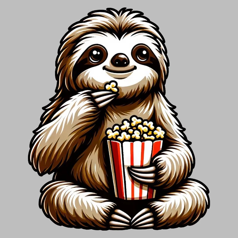 Sloth Popcorn Movie Night