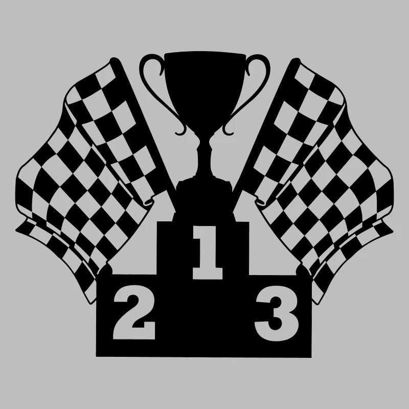 Podium du drapeau de la Coupe de course automobile