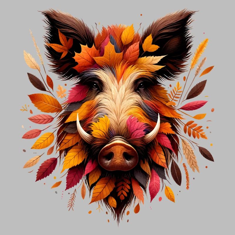 Sanglier, conçu à partir de différentes feuilles