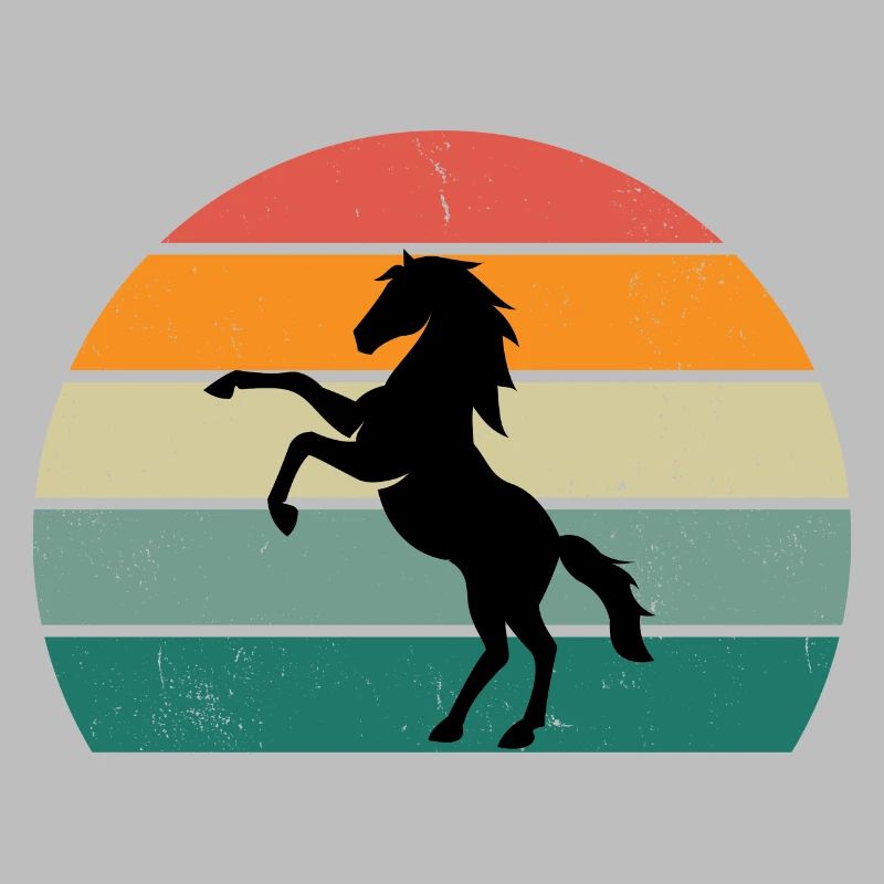 Conception rétro de la silhouette du cheval