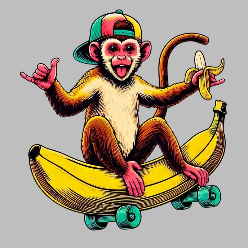 Monkey on Skateboard