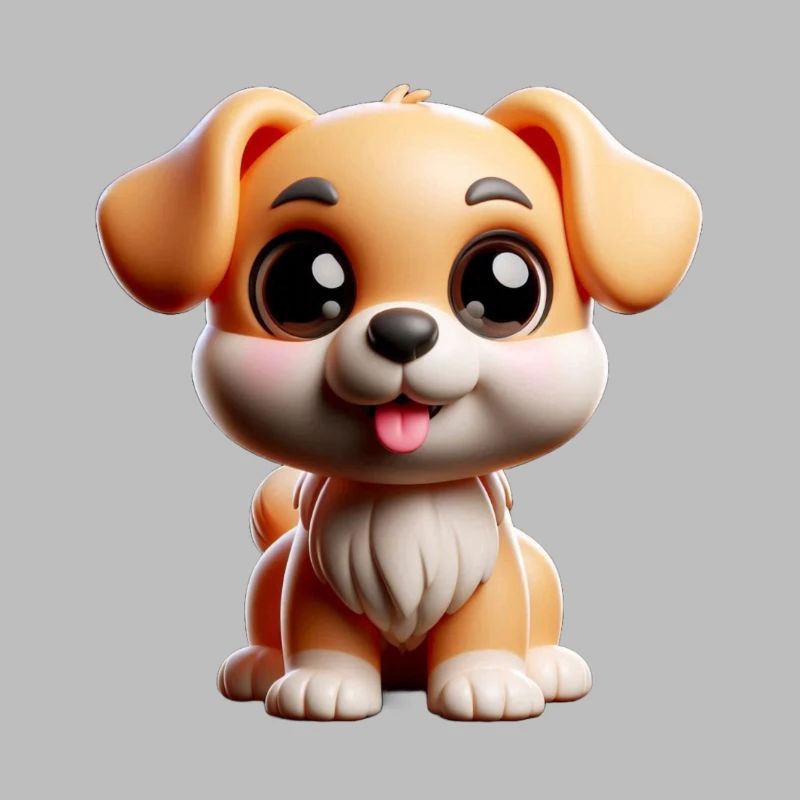 Chiot mignon de style dessin animé