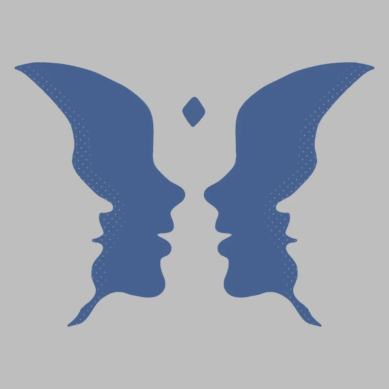 Küssende Gesichter oder ein Schmetterling
