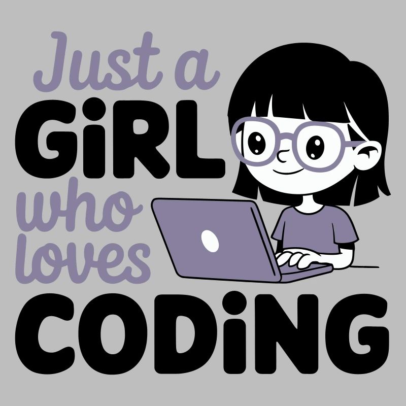 Nur ein Mädchen, das das Programmieren liebt