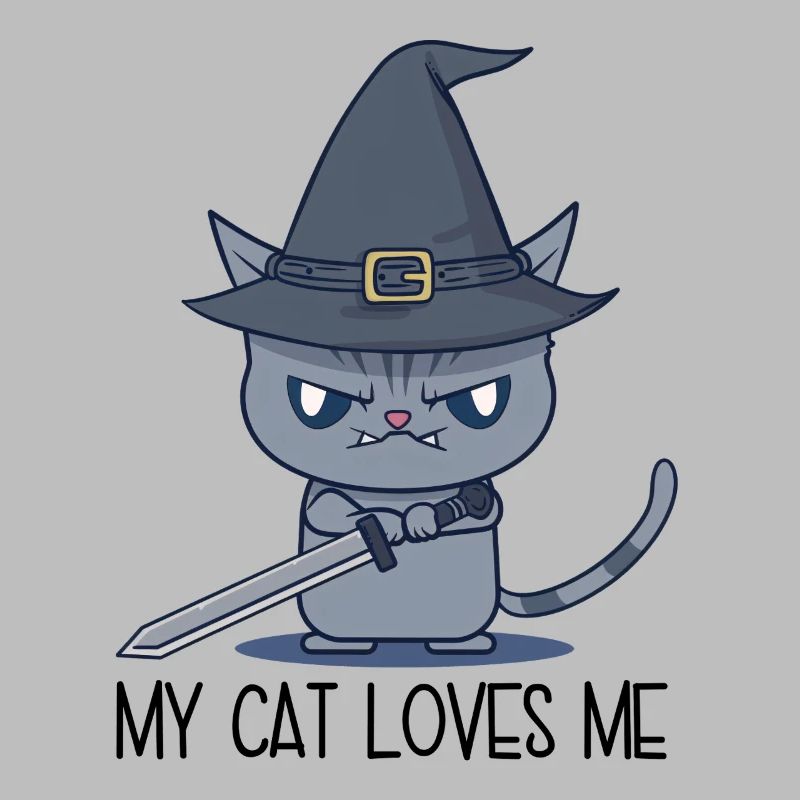 Mon chat m’aime – Chat magique maléfique avec une épée
