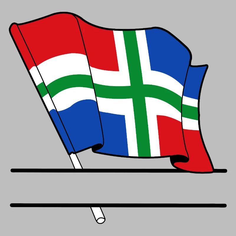Drapeau Groningue bannière de texte