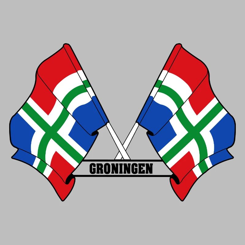 Deux drapeaux texte GRONINGEN