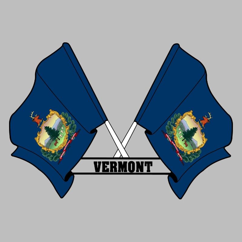 Deux drapeaux texte VERMONT
