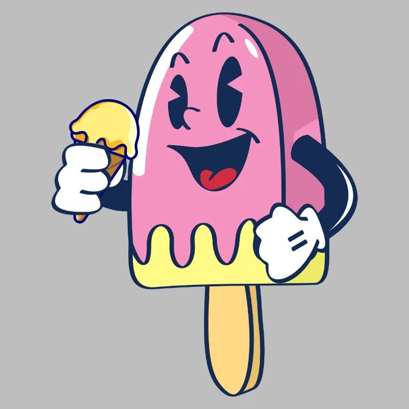 Fröhlicher Kindereis Charakter Eiscreme Eis
