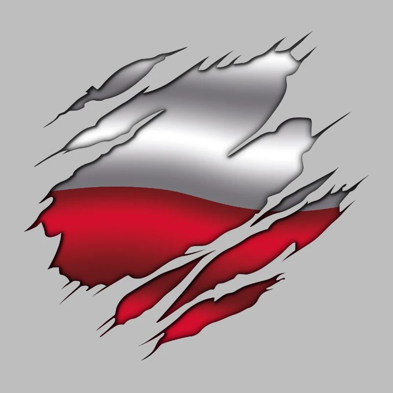 Drapeau de la Pologne - Pologne - Drapeau déchiré