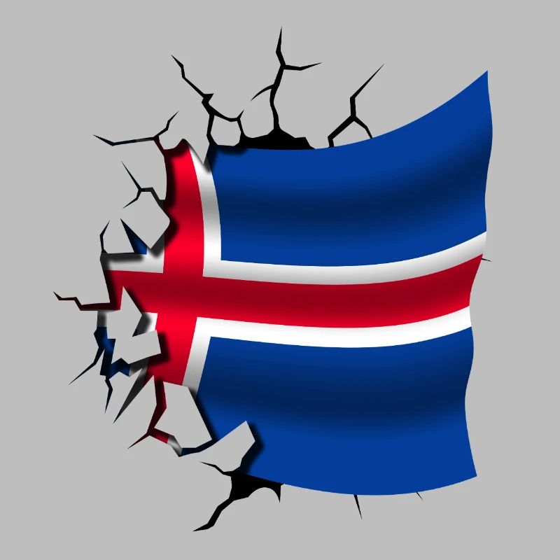 Drapeau de l’Islande - Islande - Drapeau Broken Design