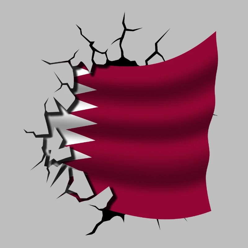 Drapeau du Qatar - Qatar - Drapeau Broken Design
