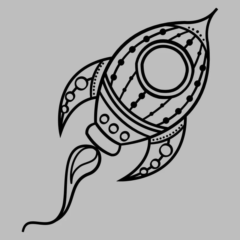Rakete Schiff Doodle Raumfahrt
