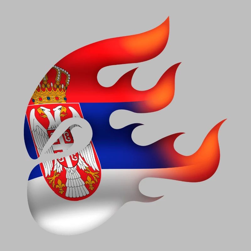 Drapeau de la Serbie - Serbe - Ninja