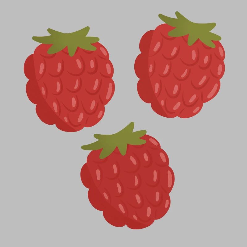 Vivid Raspberry Fruit Pattern