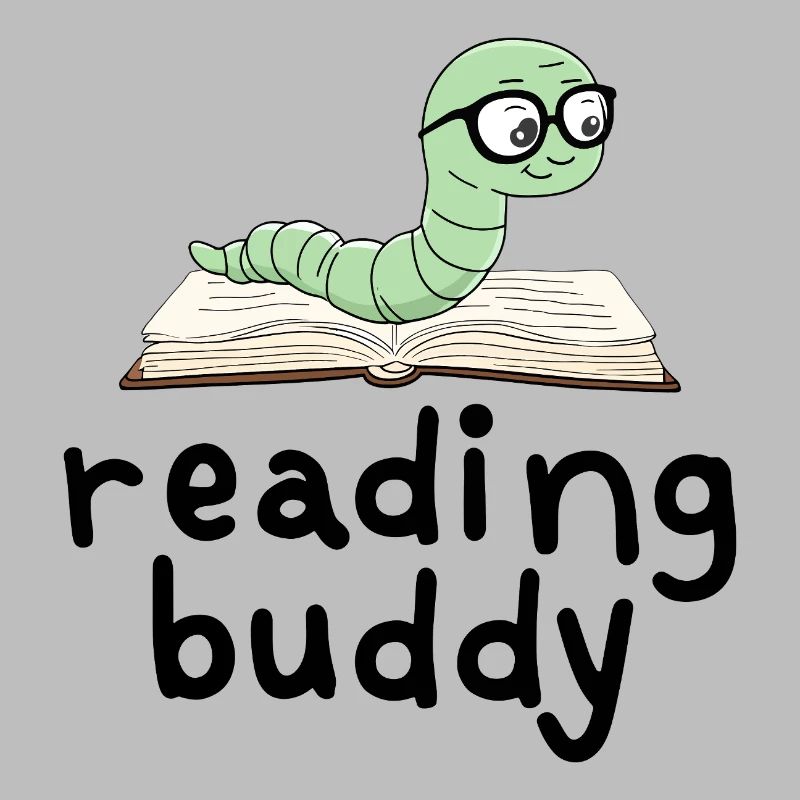 Reading friend Cute bookworm with book