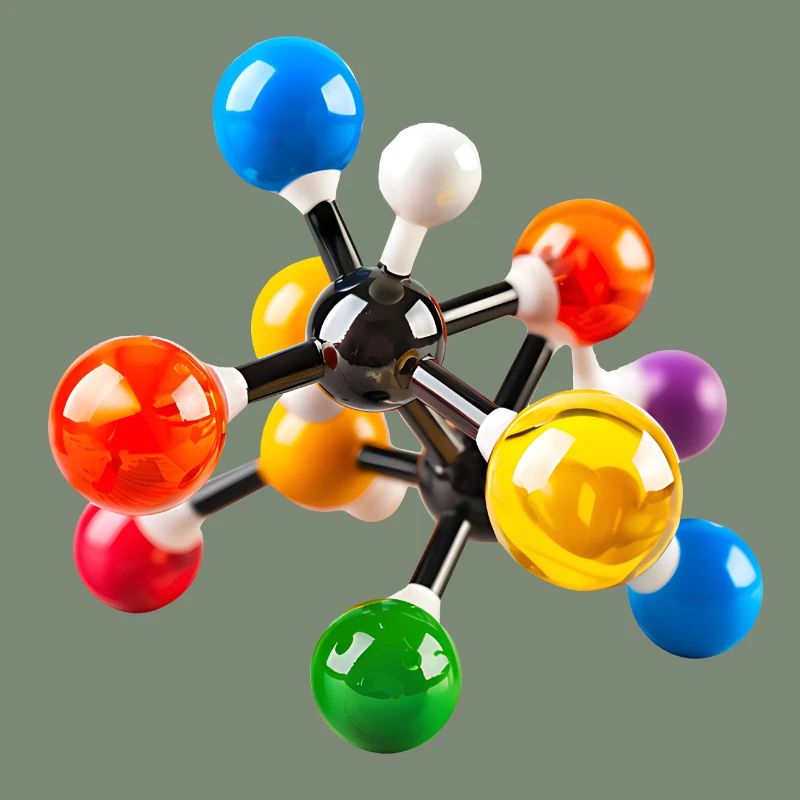 Modèle de structure moléculaire coloré