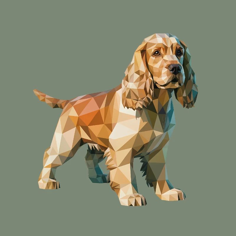 Cocker Spaniel - Cool Low Poly Logo