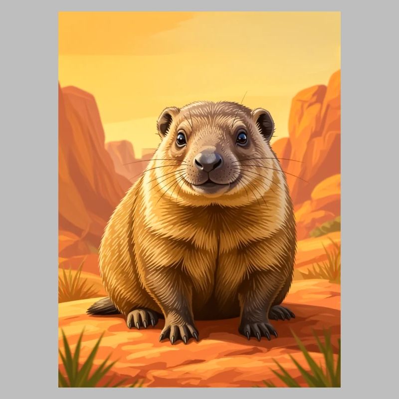Realistic cute Comic Rock Hyrax