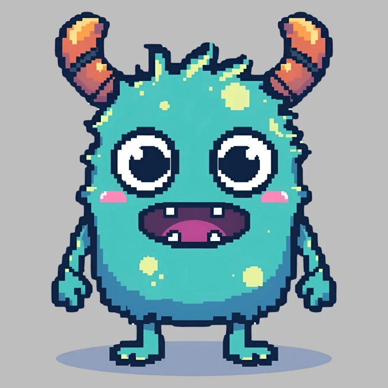 8 bits mignon pixel monstre style rétro des années 90