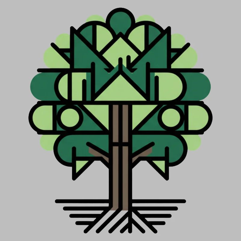Geometric Tree Pattern Green