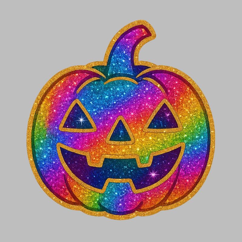 Rainbow Glitter Pumpkin